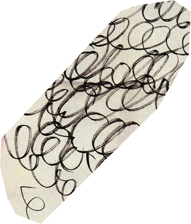 Cutout Scanned Paper Artifact with Scribbles
